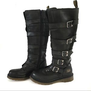 Dr. Martens Phina tall leather buckle boot